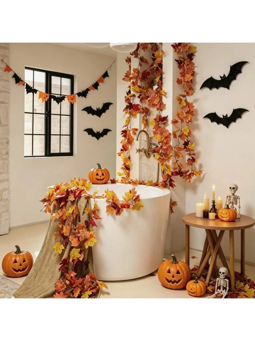 18-Pack Artificial Fall Leaf Garland - 106.2Ft Autumn Decor for Home & Parties